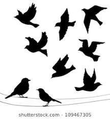 Set Of Birds Silhouettes Flying Sitting Bird Silhouette Tattoos Flying Bird Silhouette Bird Silhouette