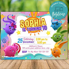 Sunny bunnies birthday party printable files. Editable Sunny Bunnies Birthday Invitation Instant Download Bobotemp