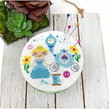Sewing boxes cross stitch patterns from mani di donna. Fairy Tale Pincushion Cross Stitch Pattern Cinderella Stitched Modern