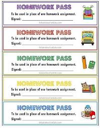 Printable Homework Pass No Homework Coupons Homework Pass Student Rewards Student Reward Coupons