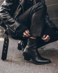 MIKUTA | The Black Leather Ankle Boots