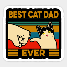 Vintage Best Cat Dad Ever Best Cat Dad Ever Sticker Teepublic