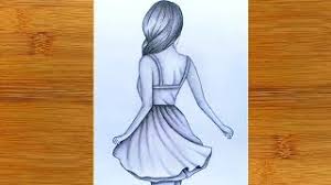 Here presented 55+ easy drawing for girls images for free to download, print or share. How To Draw A Girl With Back Side Pencil Sketch Tutorial Very Easy Step By Step Youtube
