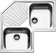 The sink can be unsightly at times—full of random stains and stray dishes—so it's smart to place it in the far corner of the kitchen, where it's least likely to be seen by guests. Apell Roan2ibc Angolo Corner Sink 2 Bowls Drainer Cm 83x83 Brushed Stainless Steel Vieffetrade