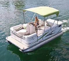 7516 C Small Electric Pontoon Boat Electric Pontoon Boat Small Pontoon Boats Pontoon Boat