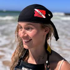 SCUBA Beanie With a Skull and Bones and Dive Flag