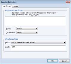 Eviews Help How To Estimate A Glm In Eviews
