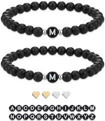 Personalisierter metall schild, zwei buchstaben, 2 initialen, anfangsbuchstabe, alphabet dekoschild türschild mit 2 namen, haustür wanddekoration . Yinettech 2 Piece Bracelet Initial Craft Set With Heart Alphabet Pearl Name Jewellery Handmade For Valentine S Day Christmas Mother S Day Teacher Day Amazon De Home Kitchen