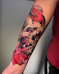 Neotraditional Tattoo Russia On Instagram Skullrosewine Done Stigmarotary Tattoopharma Neo Traditional Tattoo Tattoos Body Art Tattoos