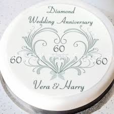 Check spelling or type a new query. Diamond Wedding Cake Topper Personalised Edible Wafer 7 5 19cm Square Or Round 60th Wedding Anniversary Send Us Your Message By Using The Gift Message Facility At Checkout Round Buy Online In Antigua