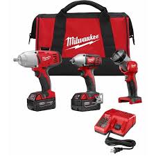 Milwaukee 2696 23 M18 Cordless Lithium Ion 3 Tool Combo Kit Cordless Drill Reviews Impact Wrench Cordless Power Tools