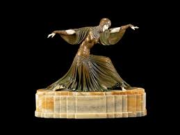 Art deco hand made confrontation between stag and dogs bronze sculpture figurine. Demetre H Chiparus Thais A Rare Art Deco Patinated Bronze And Carved Ivory Model Of An Exotic Dancer Mutualart