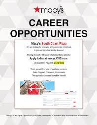 Orange County Hispanic Chamber Of Commerce Our Good Friends At Macy S Are Hiring Go To Https Bit Ly 34btxam Job Search By Keyword Costa Mesa There You Will Find A List Of Available Positions