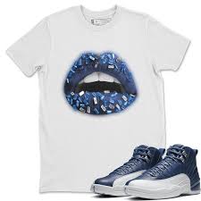 Lips Jewel Sneaker Matching Shirt Air Jordan 12 Stone Blue Etsy In 2020 Air Jordans Original Air Jordans Blue Sneakers