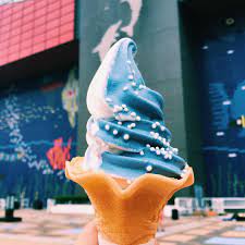 なに味なの 大阪海遊館 ジンベエソフト が想像以上にサメ感全開 macaroni ソフトクリーム 海遊館 大阪