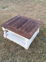 Large Square Rustic Baluster Wide Plank Coffee Table Farmhouse Coffee Table Farmhouse Farmhouse Furniture Shabby Chic Coffee Table