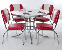 It sets the mood for the room, and serves as a great accent color. Modern Stainless Steel Round Retro Kitchen Dining Table Design With Red Leather Chairs Seet 1950s Kitchen Table Kitchen And Kuche Retro Retro Tisch Diner Tisch