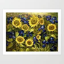 Irises in vase stretched canvas print by vincent van gogh. Sunflowers Blue Irises By Vincent Van Gogh Art Print By Providenceatheneumarts Society6