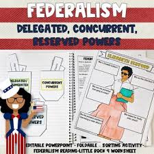 Federalism Lesson Delegated Reserved And Concurrent Powers Sorting Activities Federation Lesson