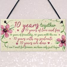 The traditional gift to give on a tenth anniversary is something made of aluminum or tin. 10 Year Anniversary Gift Boyfriend Girlfriend Him Her 10 Year