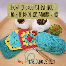 How to make an invisible knot to join two yarn tails. How To Crochet Without The Slip Knot Moogly Live June 29