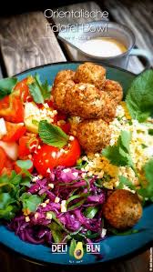 Vegane Orientalische Falafel Bowl Mit Orangen Krauter Couscous Rezept Rezepte Leckere Gesunde Rezepte Couscous