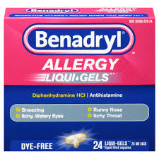 Benadryl Dye Free Allergy Relief Gelcaps Diphenhydramine 24ct Allergy Medicine Benadryl Allergy Medication
