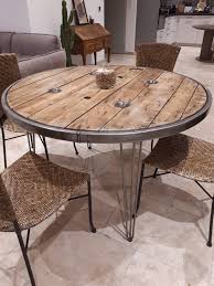 Table Industrielle Touret Table A Manger Industriel Table De Salon Mobilier De Salon