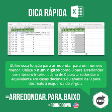 dica de excel funcao arredondar para baixo rounddown em ingles utilize a funcao arredon dicas de computador ciencia da computacao tudo sobre excel