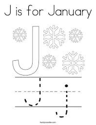 Did you know that january is the coldest month in the northern hemisphere? J Is For January Coloring Page Twisty Noodle