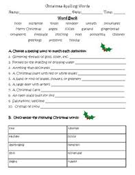 Christmas Spelling Words Worksheets Teaching Resources Tpt