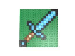 In this video, we will show you how to make a sword from lego constructor as in minecraft. Lego Moc Minecraft Diamond Sword By Goddevourerlego Rebrickable Build With Lego