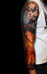 This is a thunderstorm it's a scenery. 60 Thunderstorm Tattoo Designs For Men Weather Ink Ideas