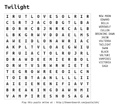 Twilight Word Search Word Find Kids Word Search Free Printable Word Searches