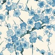 Papier Japonais Grande Fleurs Bleu Creme M645 Fleur Japonaise Papier Japonais Dessin Japonais