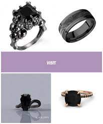 Black Rhodium Plated Demon Princess Wedding Ring The Copper Rivet Black Wedding Rings Black Wedding Rings Princess Wedding Rings Wedding Rings