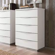 This 5 drawer dresser has two large drawers and three relatively average medium drawers. Onda 5 Drawer Chest White By Esf Furniture Furniturepick