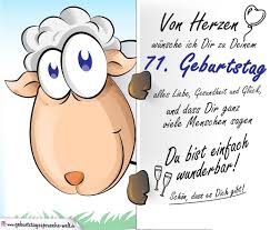 Geburtstagskarte Mit Schaf 71 Geburtstag Geburtstagssprüche Welt