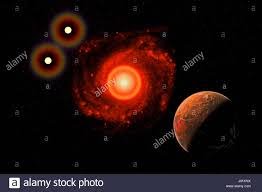 Exoplaneta Proxima Centauri B , en órbita alrededor de la estrella enana  roja Proxima Centauri , parte de la Alpha Centauri sistema binario  Fotografía de stock - Alamy