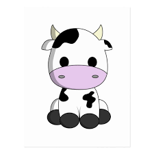 Cute Baby Cow Cartoon Postcard Zazzle Com In 2020 Cute Baby Cow Cartoon Cow Cute Drawings