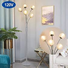Modern Globe Led Floor Lamps For Living Room Dllt Standing Lamps With 5 Lights For Bedroom Tall Pole Tree Ac Lamps Living Room Led Floor Lamp Globe Floor Lamp