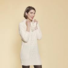 59€ neuf, avec étiquette.taille 42 fr. Robe Courte En Tricot Manches Longues Col Amovible Femme Ivoire 3 Suisses