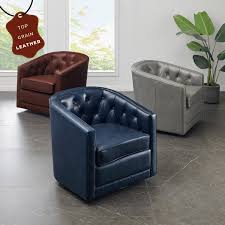 walsh top grain leather swivel chairs leather swivel chair man cave chair wholesale furniture