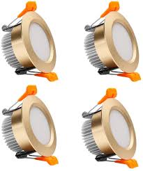 Halo recessed lighting 4 led tl41r trims. Led Dimmable Downlight 4 Pack 3 Inch 5w Gold Trim Recessed Led Ceiling Light Cvetilnik Potolochnyj Led Downlights Aliexpress