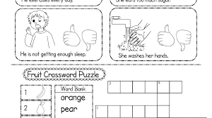 What is your favourite vegetable and fruit? Kindergarten Wsheets On Twitter In This Free Printable Worksheet Kids Have Determine What Habits Are Good For Everyday Health There Is Also A Fruit Crossword Puzzle That Can Reinforce Healthy Eating Habits