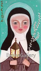 Saint Clare of Assisi, Santa Clara, Partion of Eyes, Religious Gift, Art  Painting, Religious, Icon Art Print Art Mixed Media, Wall Decore