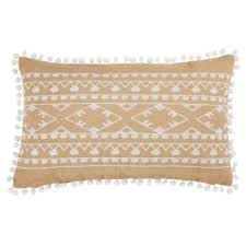 Cojin Con Pompones De Yute Con Motivos Blancos 30x50 Cm Paloza Cojines Pompones Yute