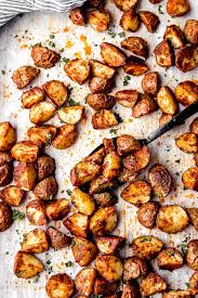 Finally, to get the perfect crisp, turn on the broiler for just a few minutes. Oven Roasted Red Potatoes The Food Cafe Just Say Yum