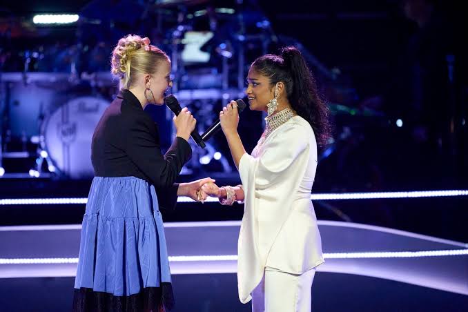 Brooklyn Marie Music and Kavi Nyx make "Titanium" by David Guetta ft. Sia look effortless!, #TheVoice Mondays on NBC and next day on Peacock. | The Voice | Facebook