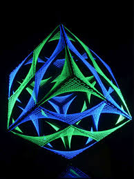 Sommerliche deko ideen zum selbermachen für ihre gartenparty. 3d String Art Deko Psy Pyramid Deep Pink Journey Neon Goa Party Blacklight Uv Ebay